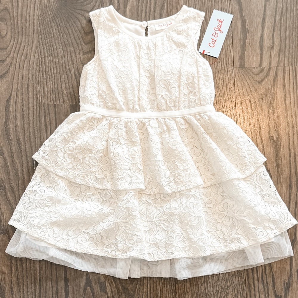 Cat & Jack White/Cream Lace Dress Size 2T NWT